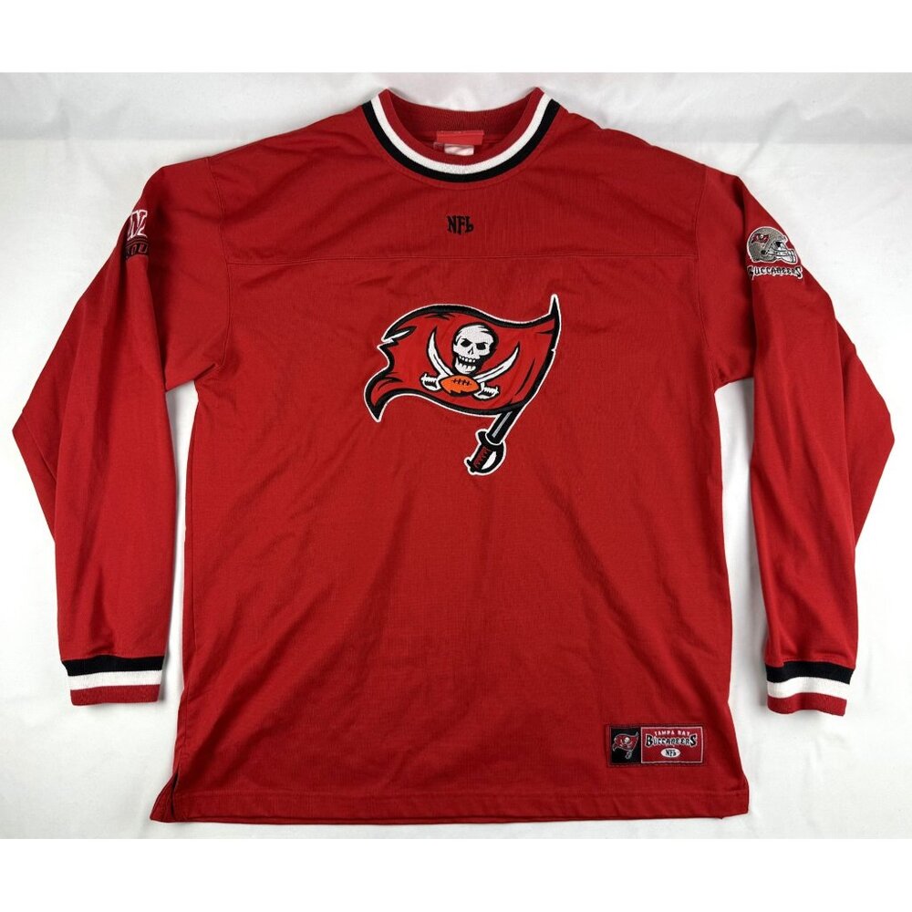 VTG Tampa Bay Buccaneers NFL Men Red LS Pullover Logo NFC South Top Size L